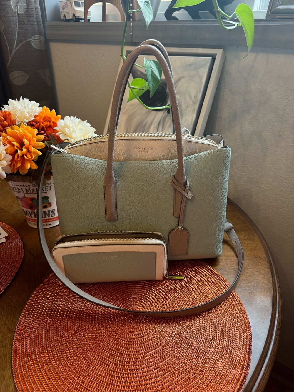 Kate Spade New York Margaux medium Satchel with matching Slim Continental wallet